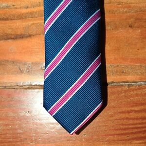 Navy and Pink Striped Tie